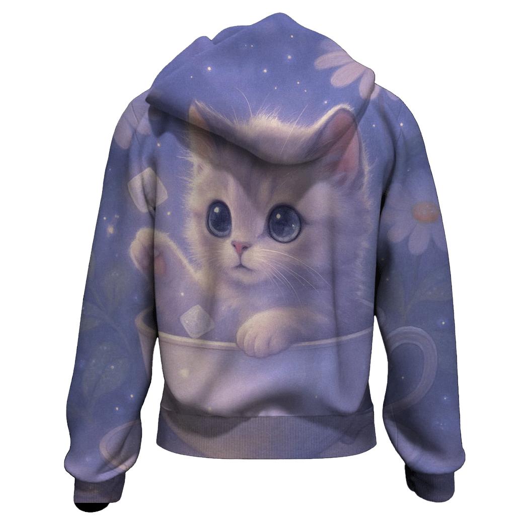 Moonlit Teacup Kitten Garden custom hoodies