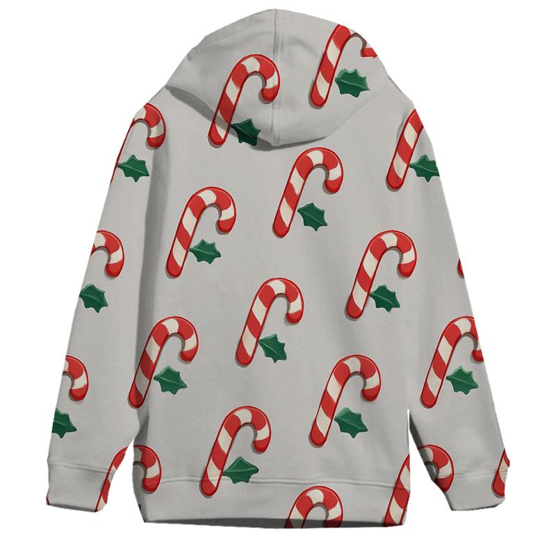 Candy Cane Polka Dot On Light Gray Background zip-up hoodies