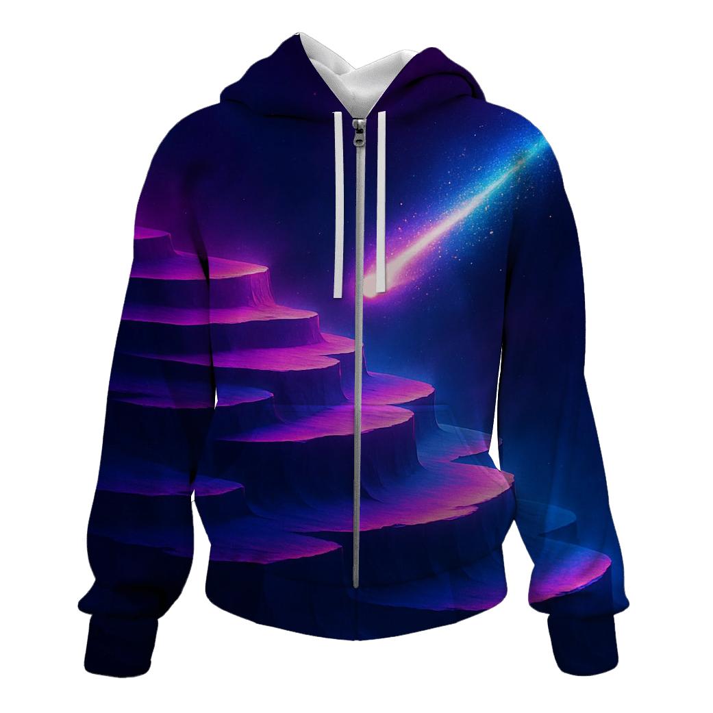 Neon Comet Terraces zip-up hoodies