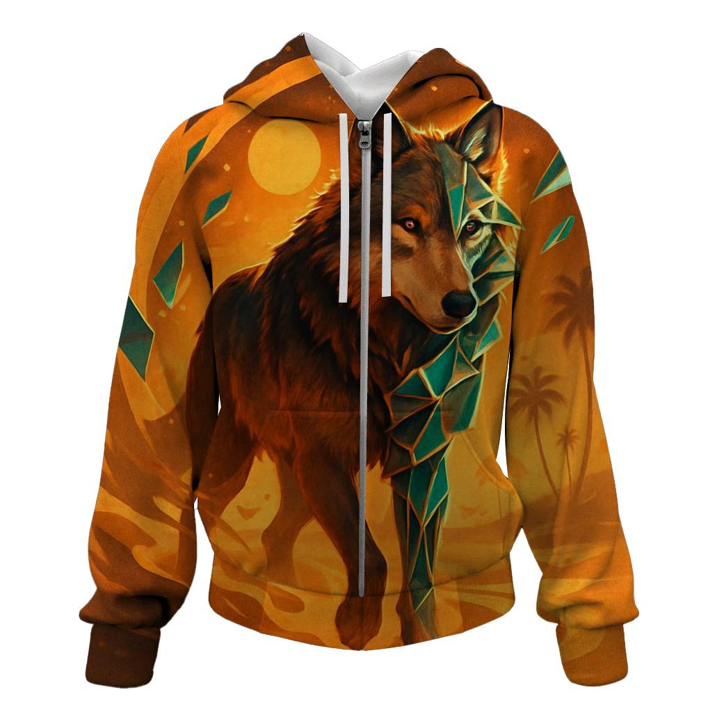 Desert Glass Mirage Wolf hoodie designs