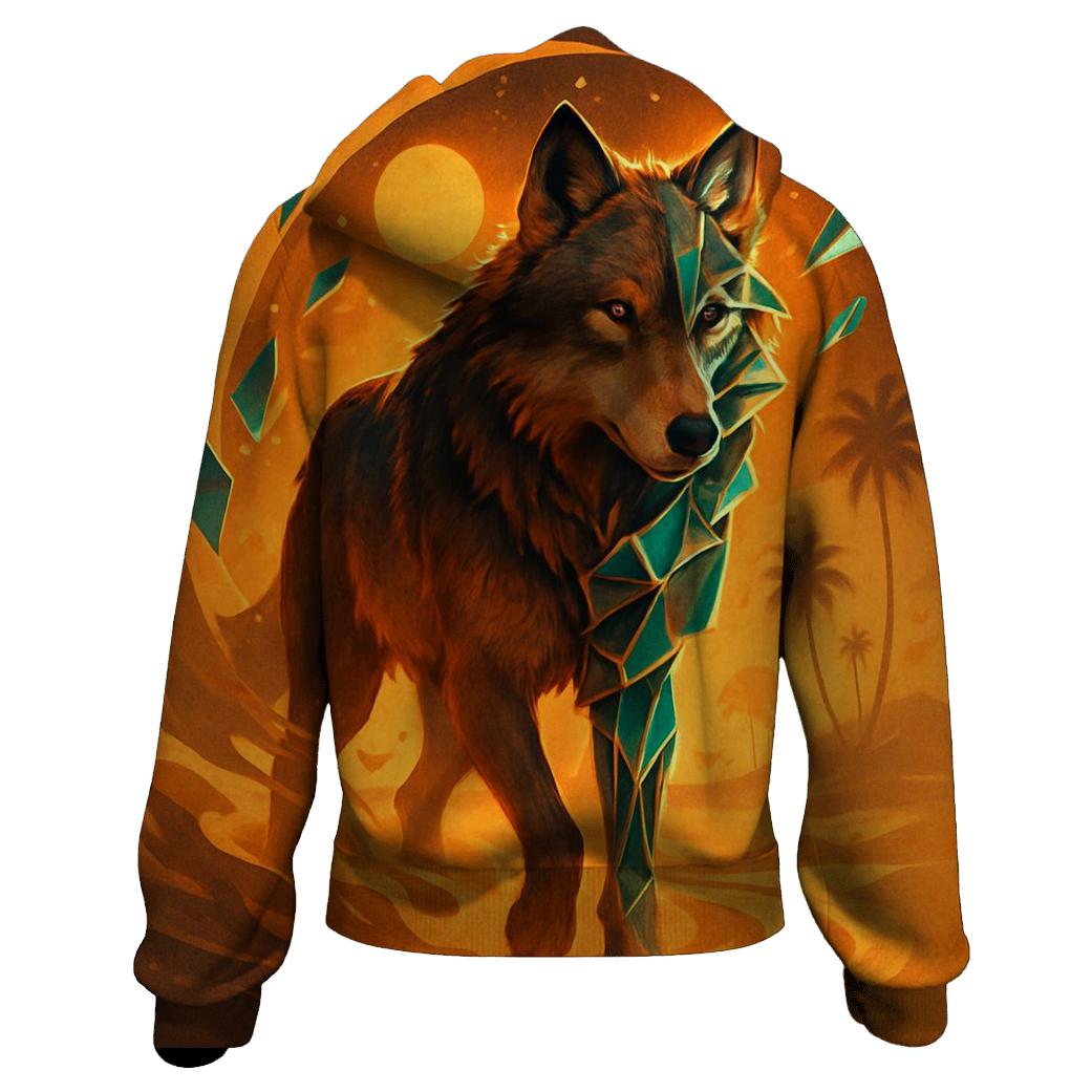 Desert Glass Mirage Wolf hoodie designs