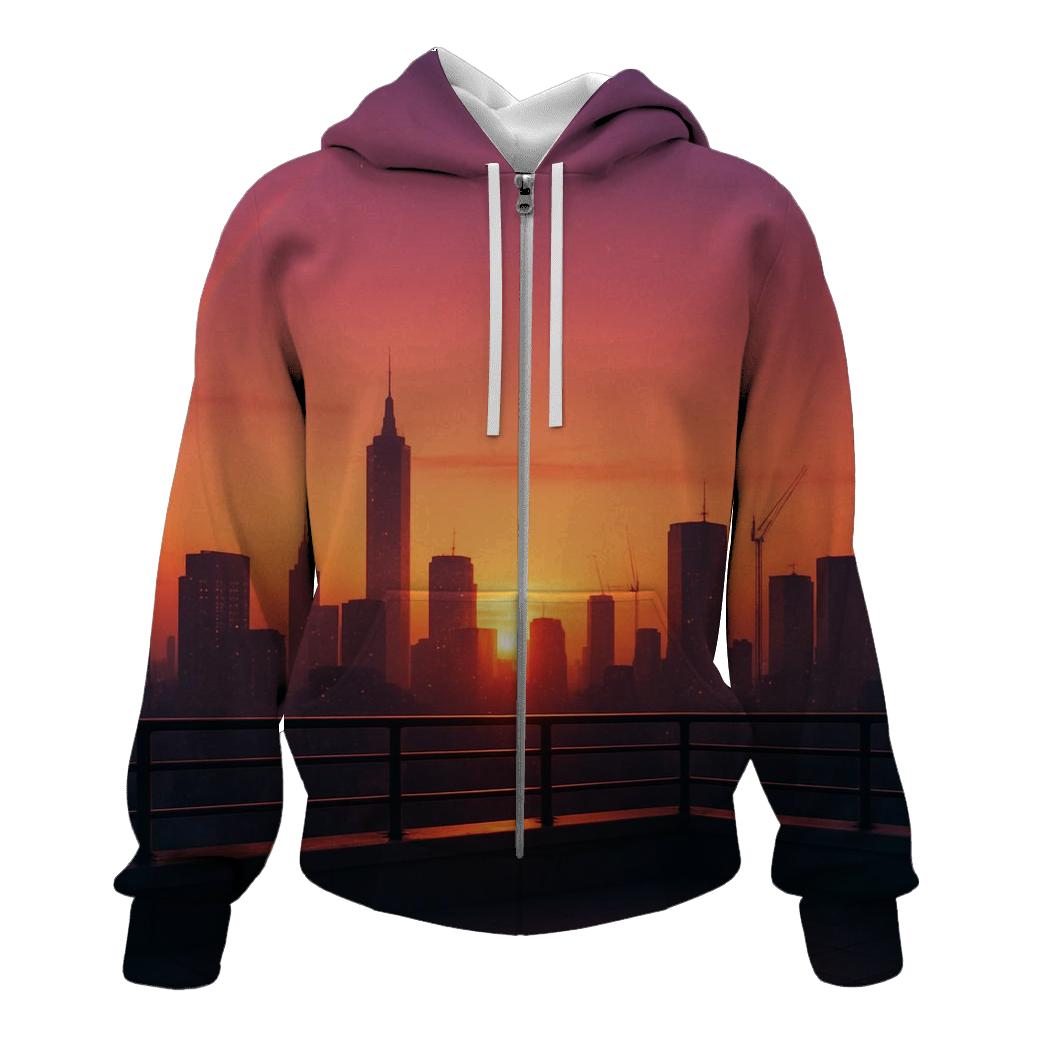 Skyline Afterglow Terrace zip-up hoodies