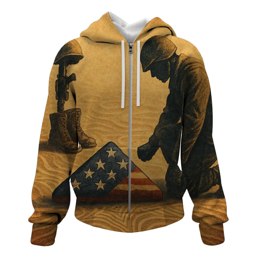 Desert Oath Under Torn Stars zip-up hoodies