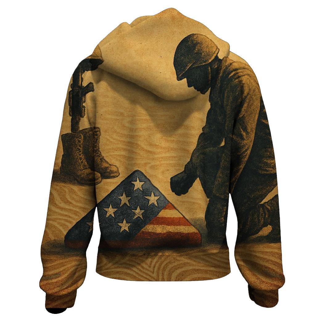 Desert Oath Under Torn Stars zip-up hoodies