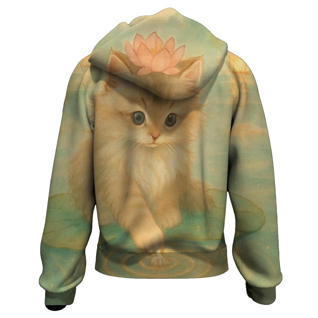 Lantern Lake Lotus Cat zip-up hoodies