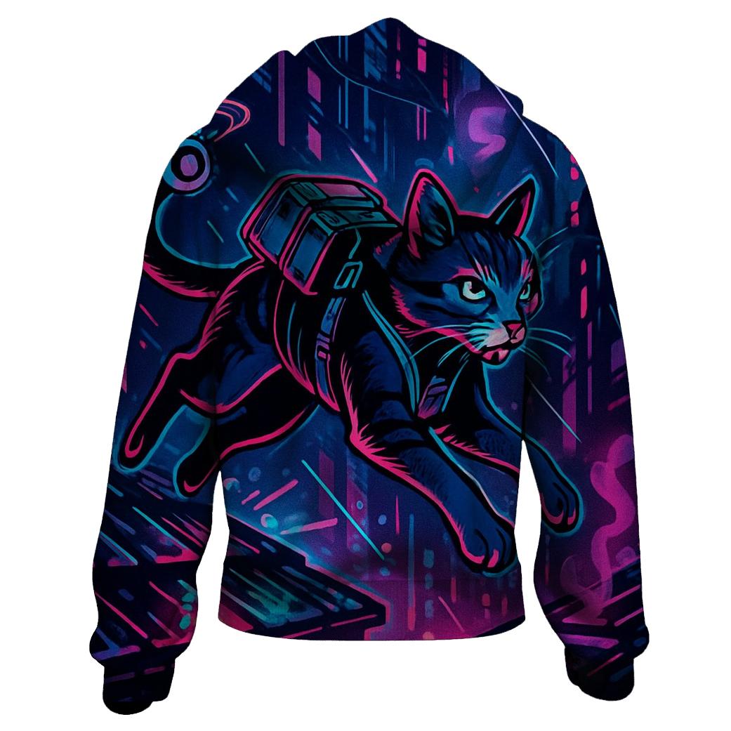 Neon Alley Courier Cat hoodie designs