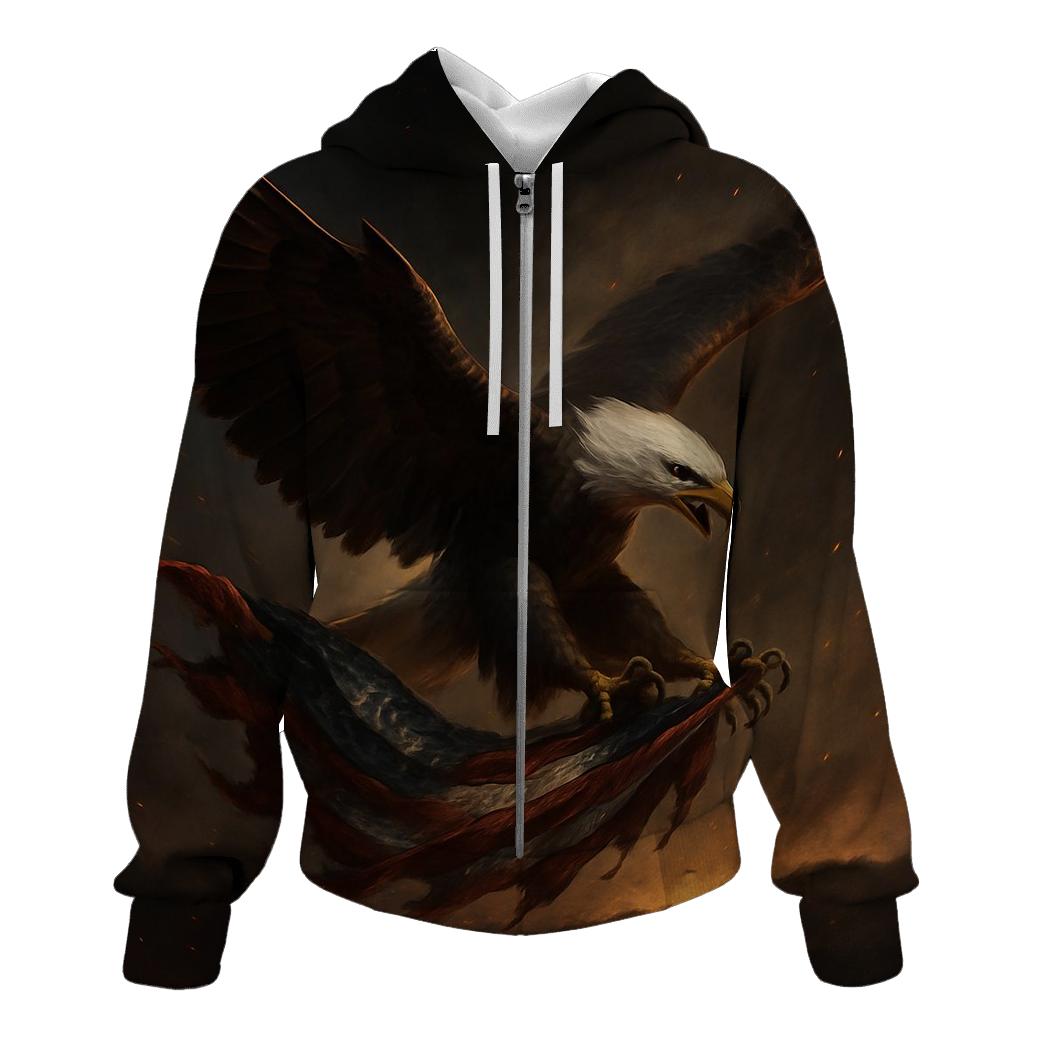 Eagle Of Steel Above Ember Flag pullover hoodies