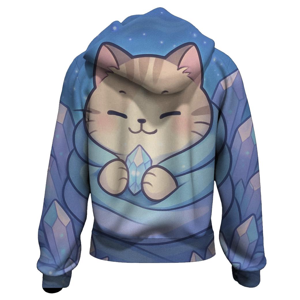 Crystal Cave Cozy Blanket Cat zip-up hoodies