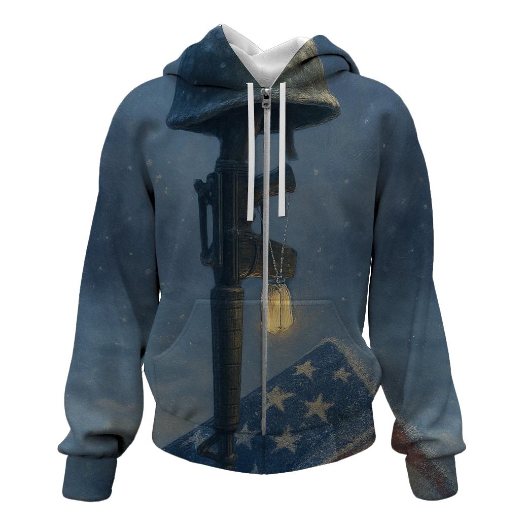 Memorial Lantern In Flag Frost premium hoodies
