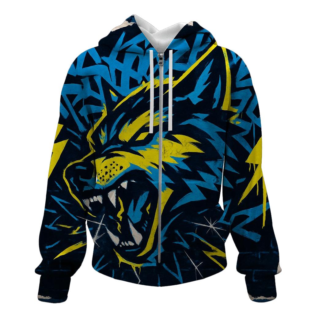 Graffiti Alley Thunder Wolf pullover hoodies