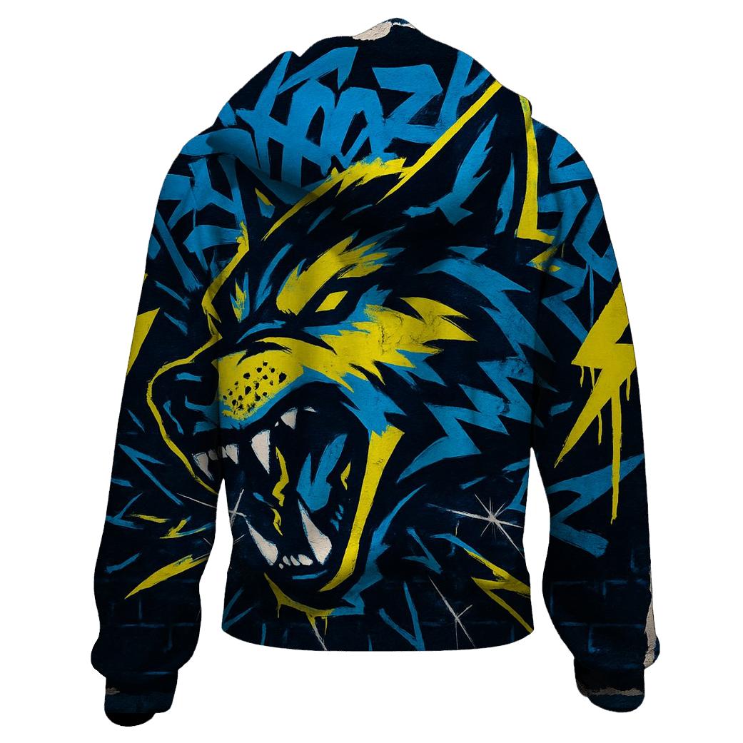 Graffiti Alley Thunder Wolf pullover hoodies