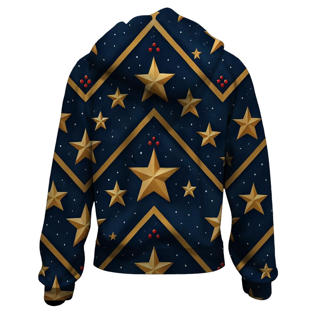 Gold Star Chevron On Navy Blue Background hoodies fashion