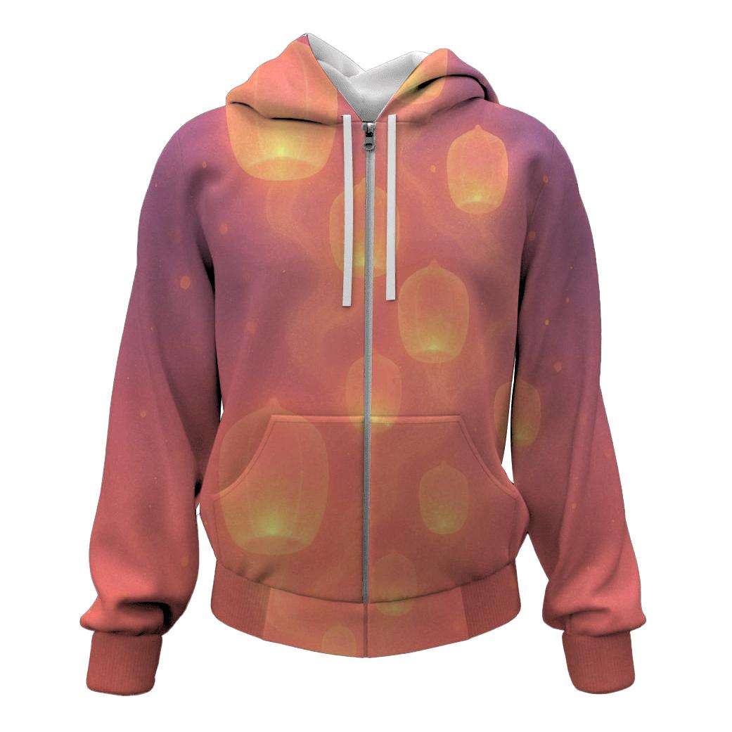 Coral Cloud Lanterns lightweight hoodies