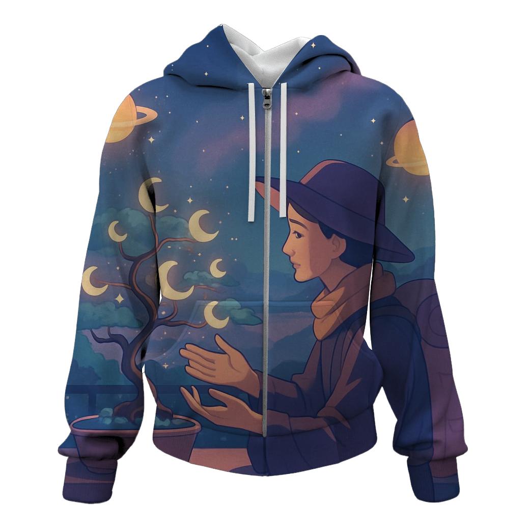 Garden Of Orbiting Lantern Moons graphic hoodies