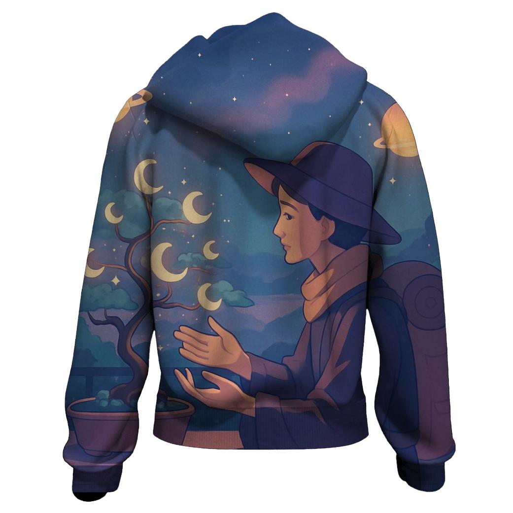 Garden Of Orbiting Lantern Moons graphic hoodies