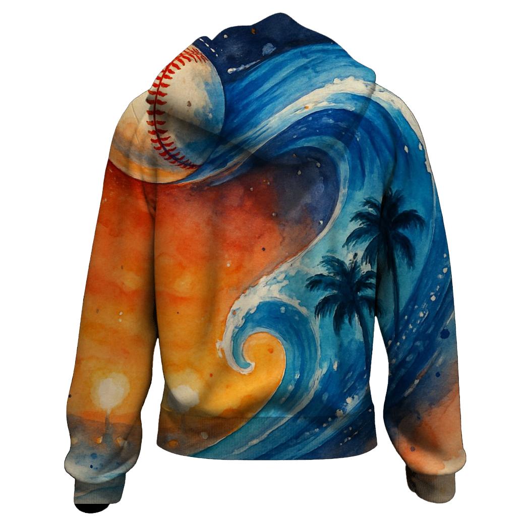 Sunset Coastline Home Run embroidered hoodies