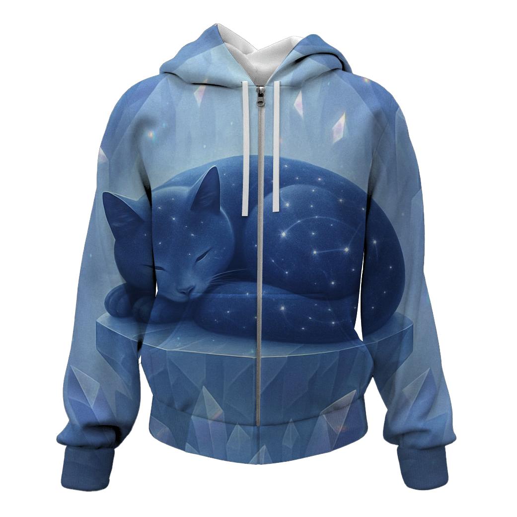 Crystal Cave Dreamer Cat printed hoodies