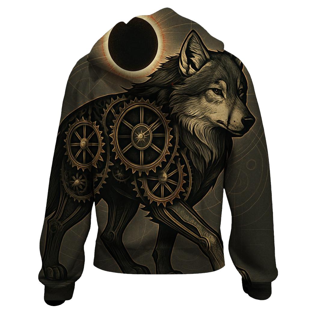 Clockwork Eclipse Wolf hoodie trends