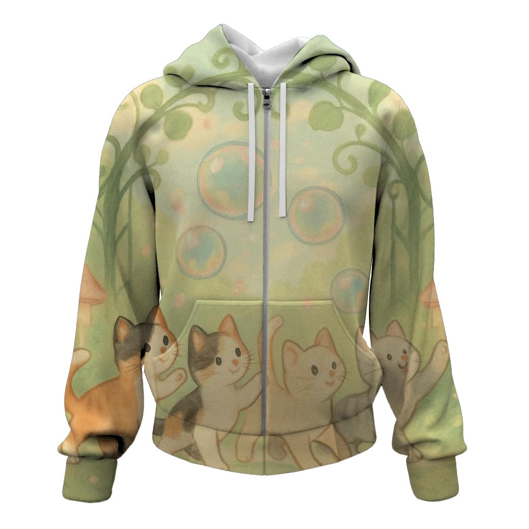 Garden Gate Bubble Parade Cats designer hoodies