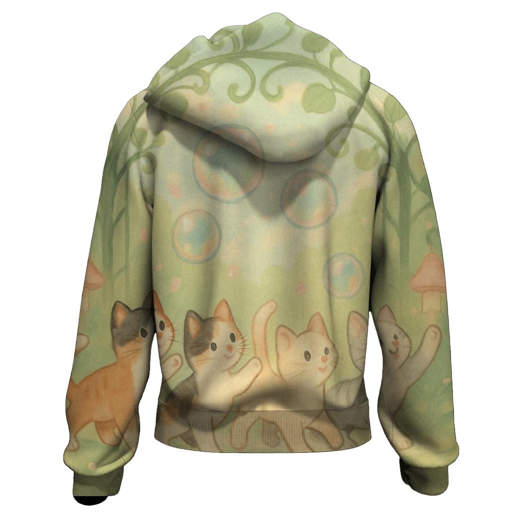 Garden Gate Bubble Parade Cats designer hoodies