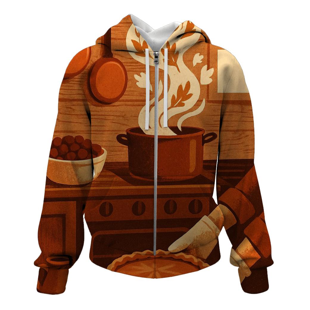 Thankful Kitchen Steam Glow graphic hoodies