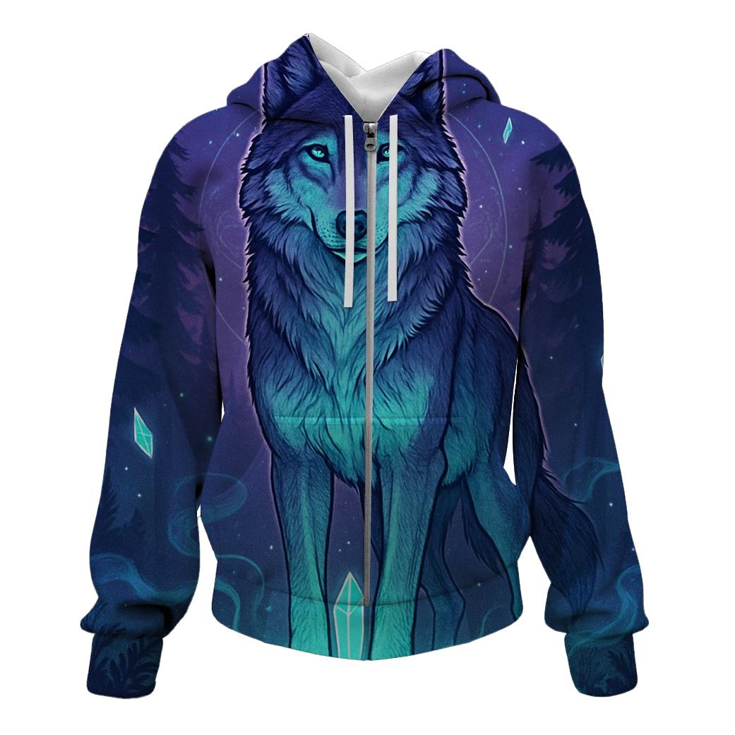 Crystal Grove Guardian Wolf lightweight hoodies