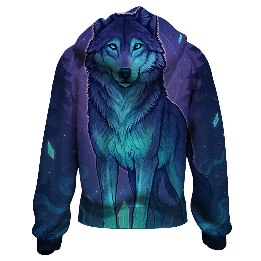 Crystal Grove Guardian Wolf lightweight hoodies