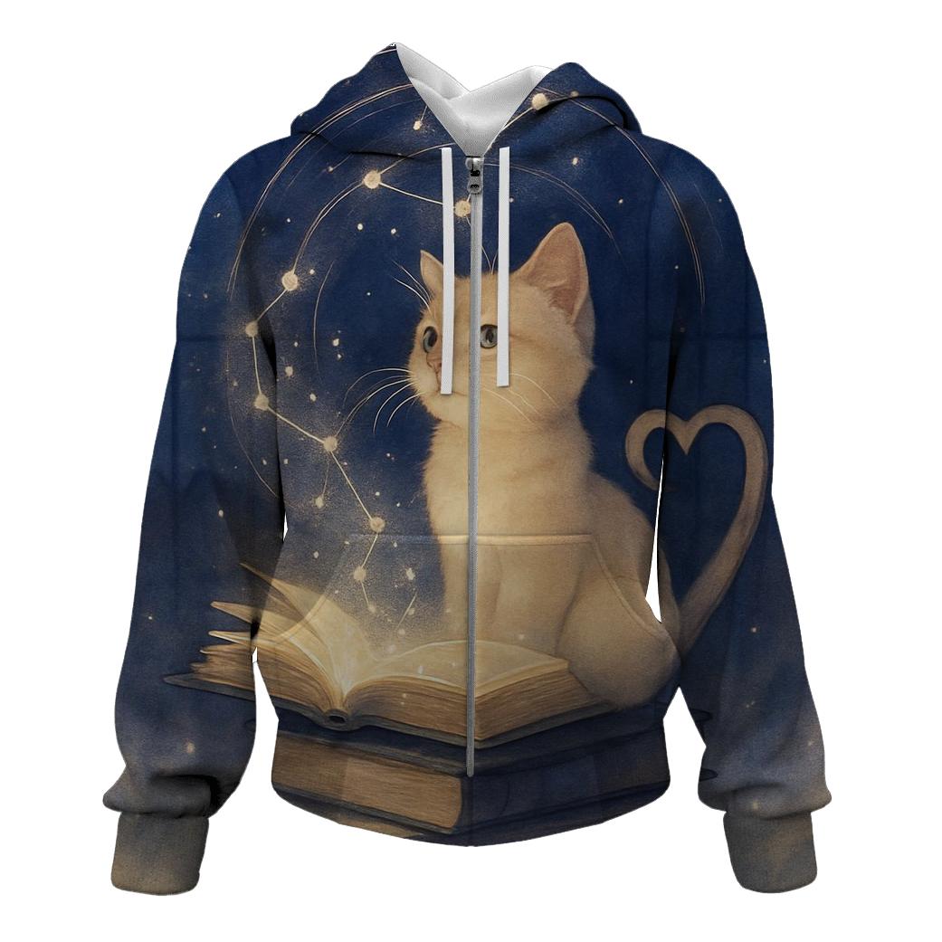 Starlit Library Purr Oracle lightweight hoodies