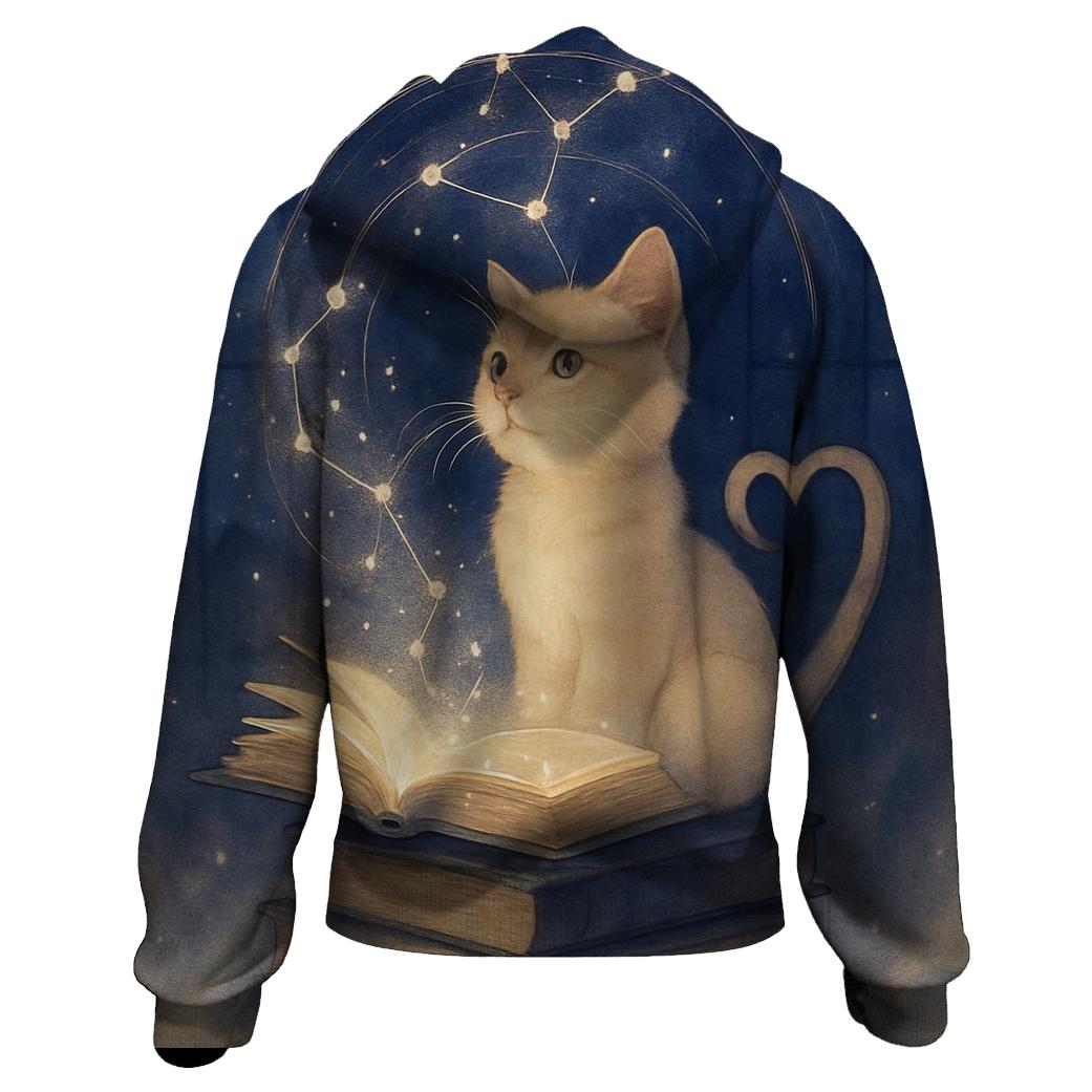 Starlit Library Purr Oracle lightweight hoodies
