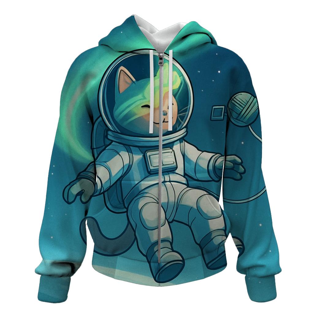 Polar Aurora Astronaut Cat custom hoodies