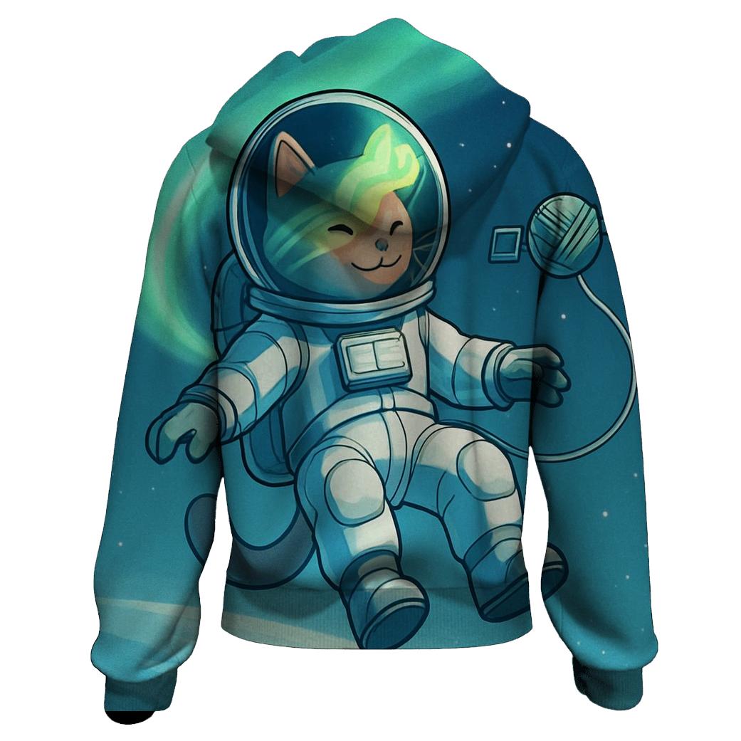 Polar Aurora Astronaut Cat custom hoodies