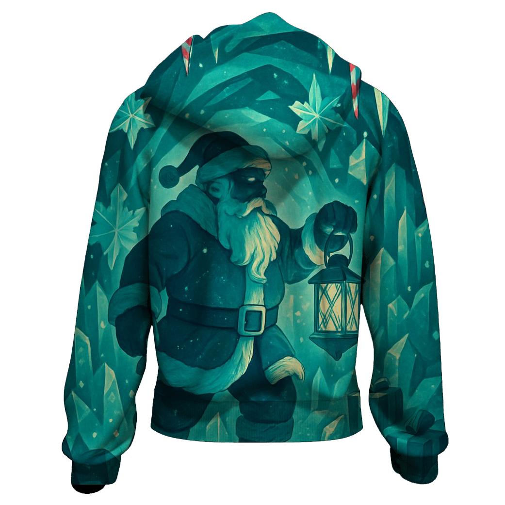 Santa In Crystal Cave Of Peppermint Ice heavyweight hoodies