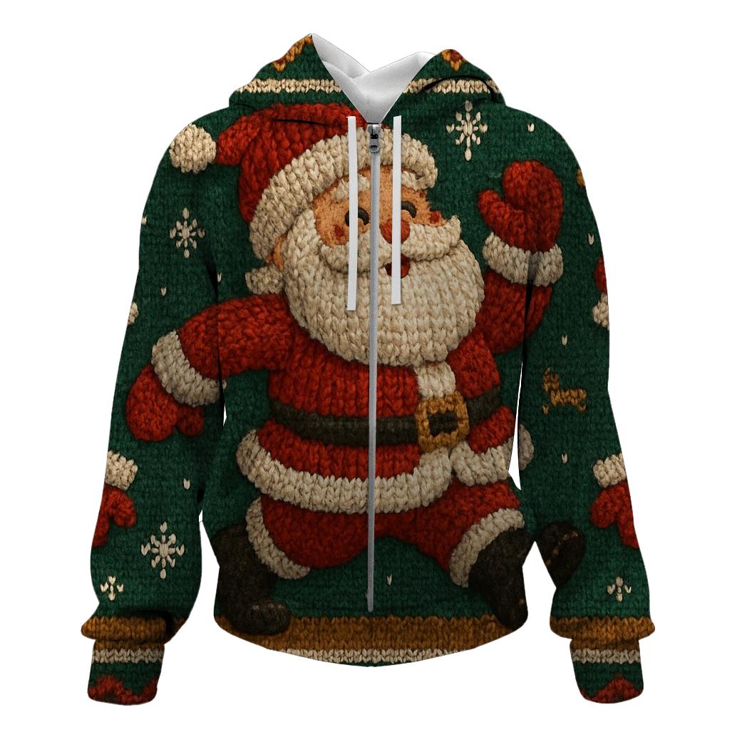 Retro Knit Pattern Santa Parade Scene pullover hoodies
