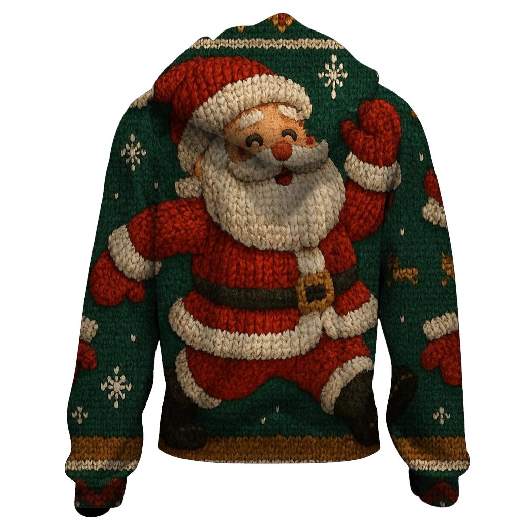 Retro Knit Pattern Santa Parade Scene pullover hoodies
