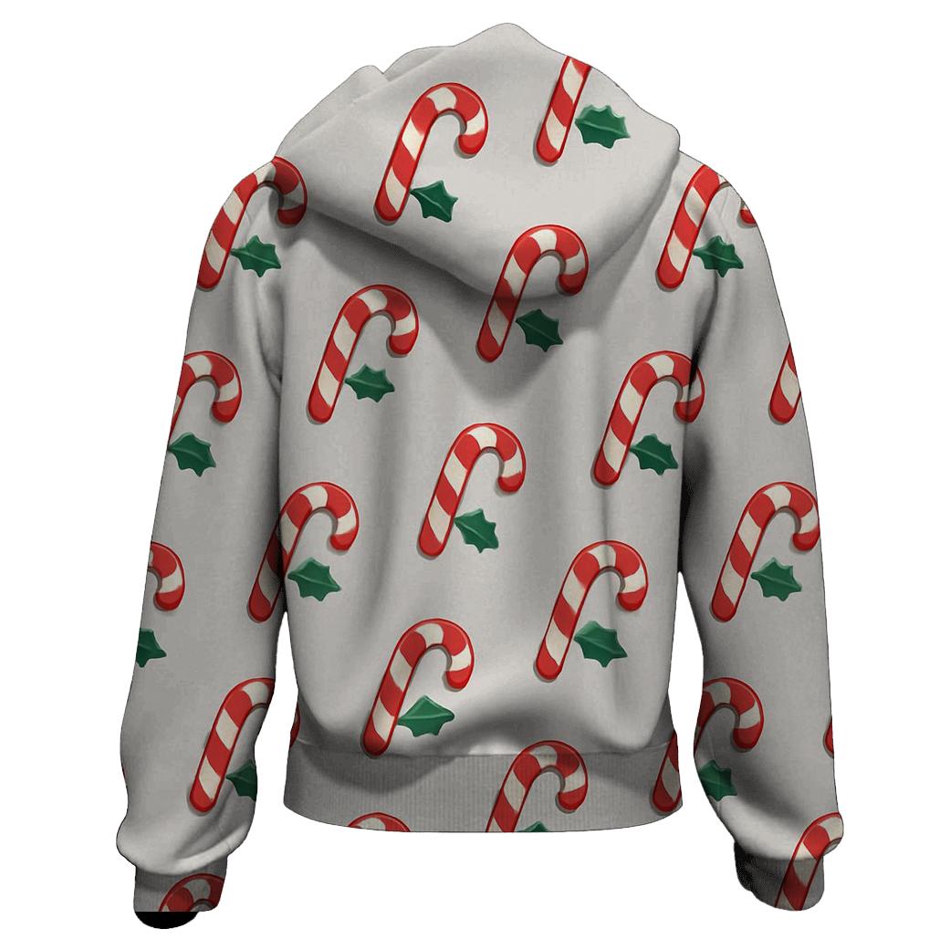 Candy Cane Polka Dot On Light Gray Background lightweight hoodies