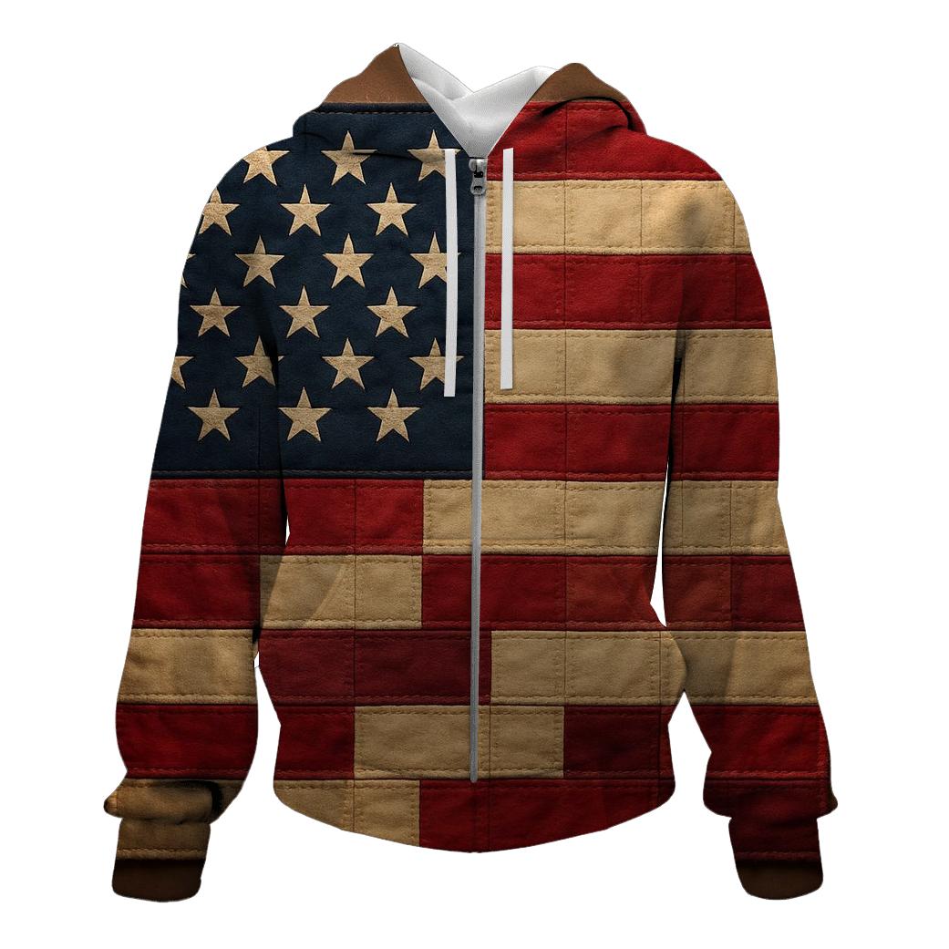 Patchwork Heritage Banner printed hoodies