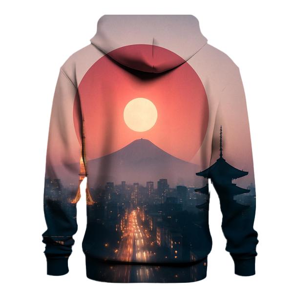Skyline Double Exposure Japan premium hoodies