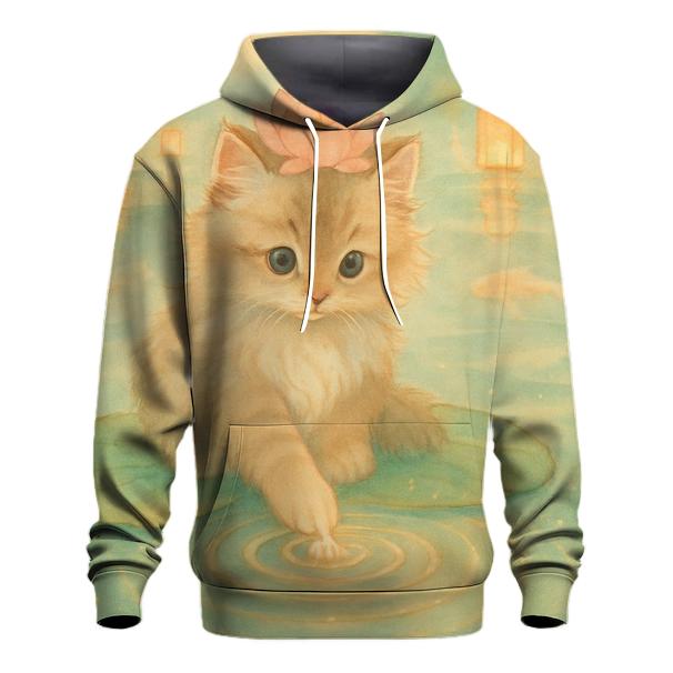 Lantern Lake Lotus Cat embroidered hoodies