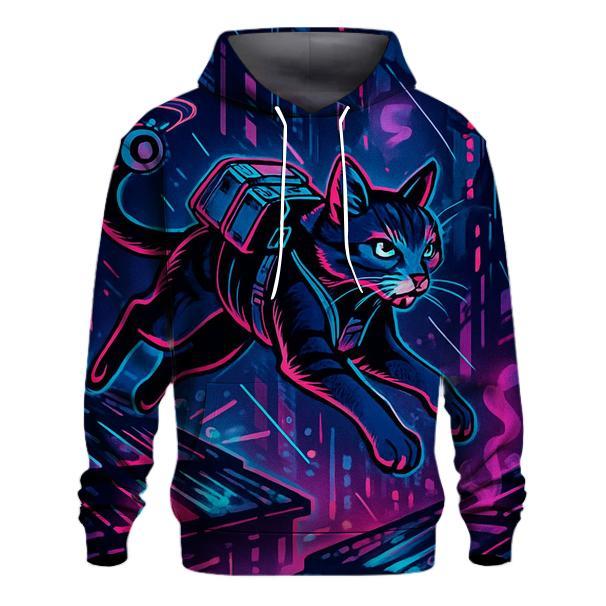 Neon Alley Courier Cat premium hoodies