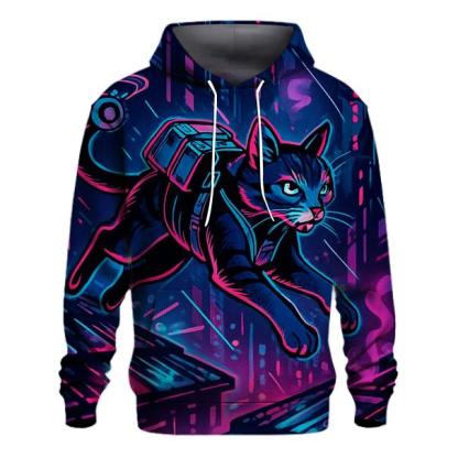 Neon Alley Courier Cat premium hoodies