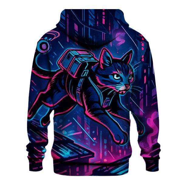 Neon Alley Courier Cat premium hoodies