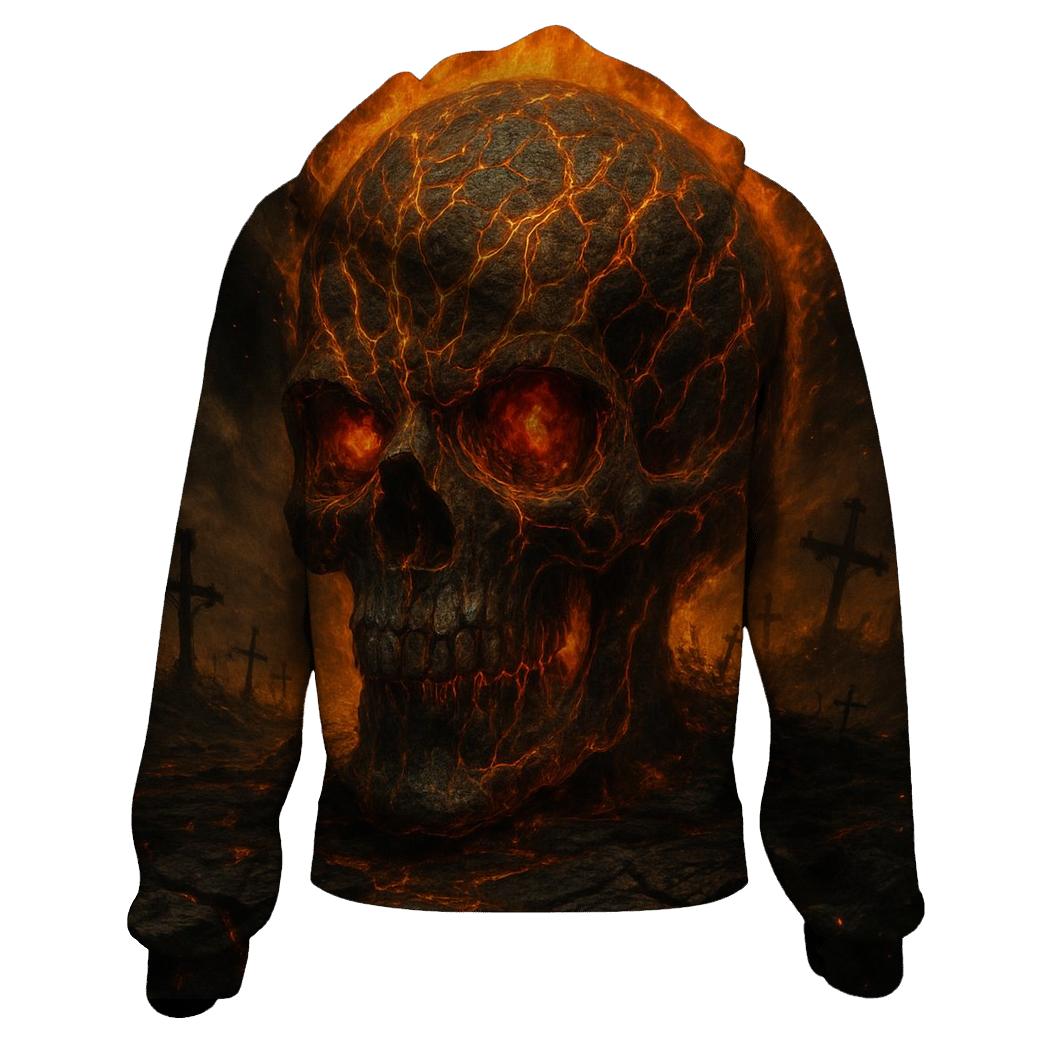 Lava Veins Skull Sentinel premium hoodies