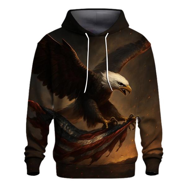 Eagle Of Steel Above Ember Flag embroidered hoodies