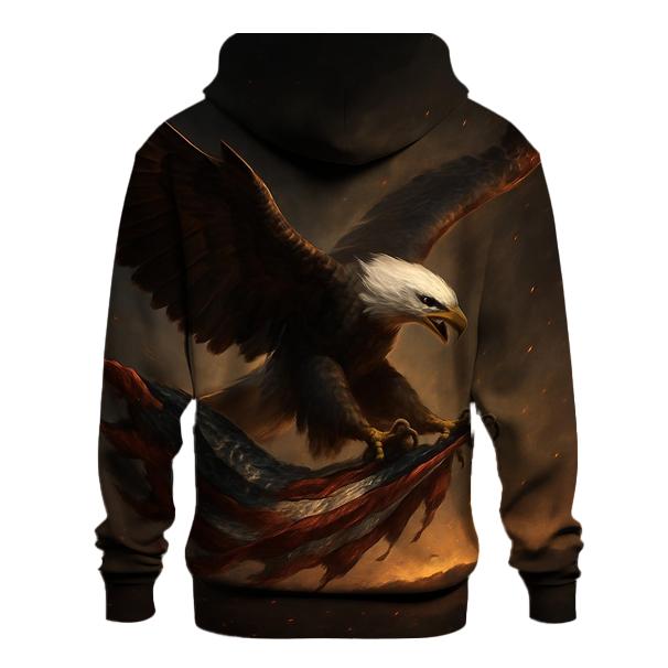 Eagle Of Steel Above Ember Flag embroidered hoodies