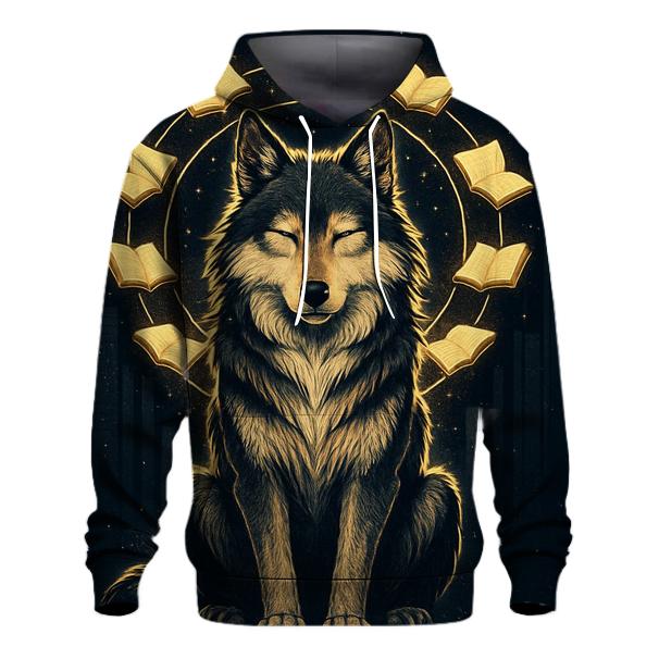 Celestial Library Spirit Wolf zip-up hoodies