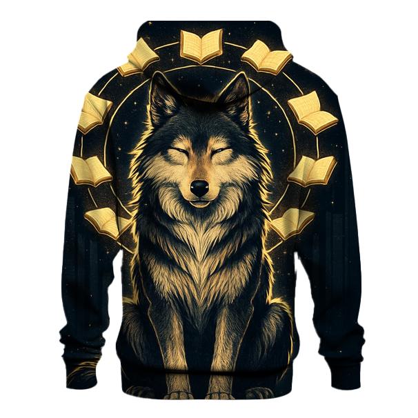 Celestial Library Spirit Wolf zip-up hoodies