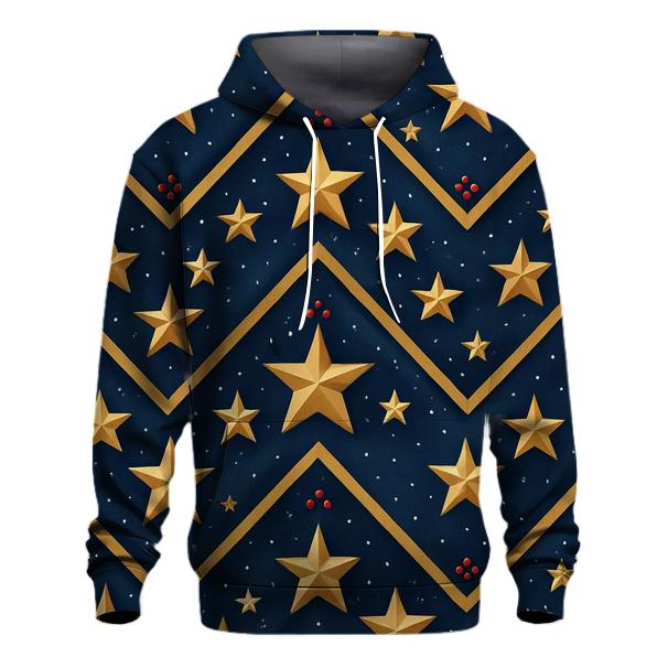 Gold Star Chevron On Navy Blue Background premium hoodies