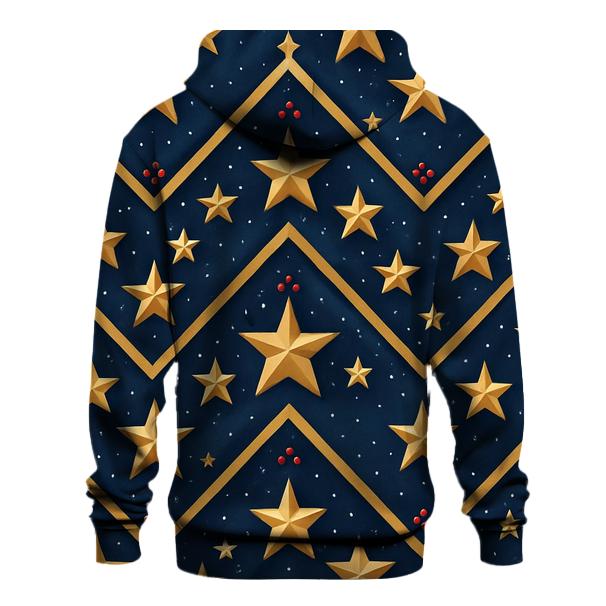 Gold Star Chevron On Navy Blue Background premium hoodies