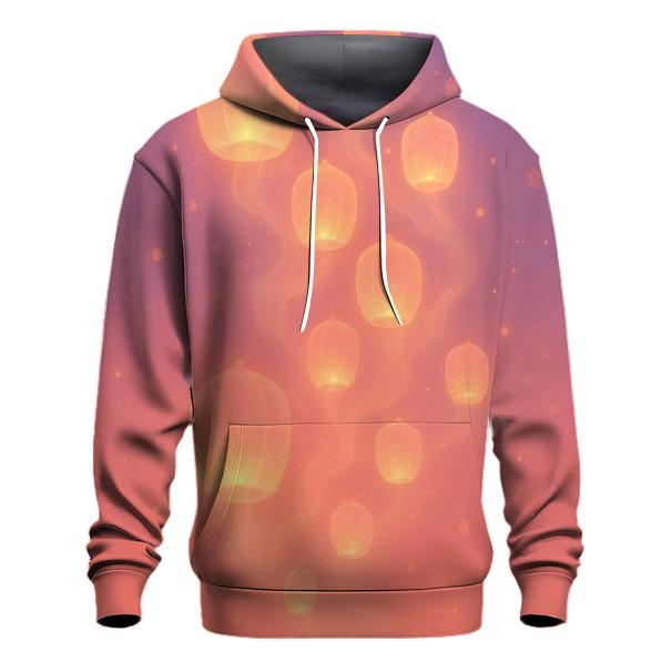 Coral Cloud Lanterns zip-up hoodies