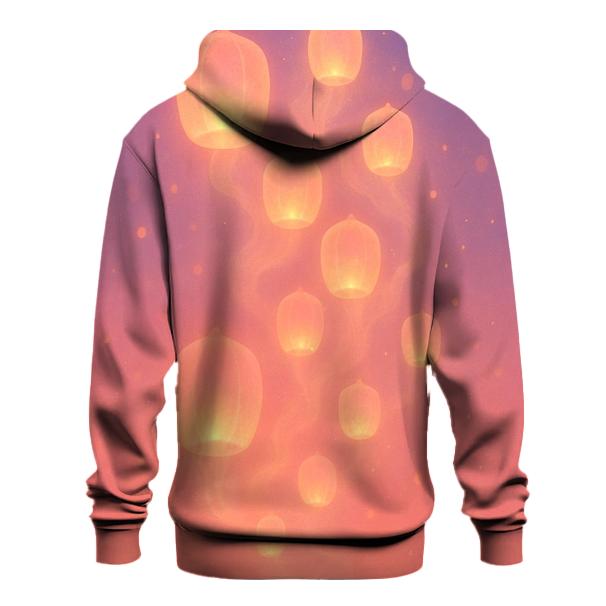 Coral Cloud Lanterns zip-up hoodies
